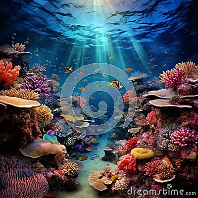 Aqua Symphony: The Melody of Coral Reefs Stock Photo