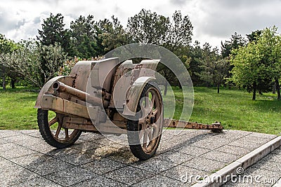 Transportable historic cannon of World War II Editorial Stock Photo