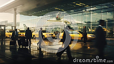 transportation business airport background Cartoon Illustration