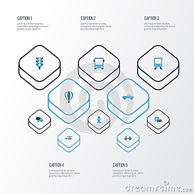 Transportation Colorful Icons Set. Collection Of Missile, Stoplight, Scooter And Other Elements. Also Includes Symbols Vector Illustration