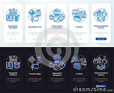 Transportation digital onboarding mobile app page screen Vector Illustration