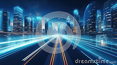 transportation futuristic road background Cartoon Illustration