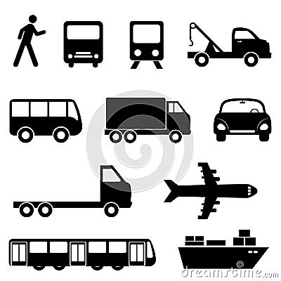 Transportation icon set Vector Illustration