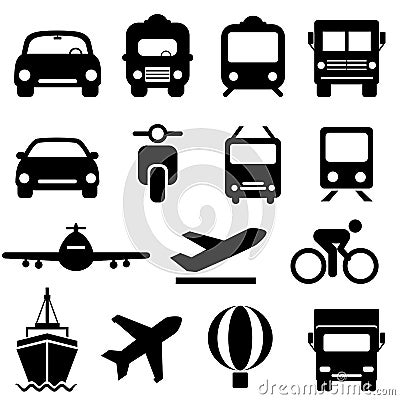 Transportation icon set Vector Illustration