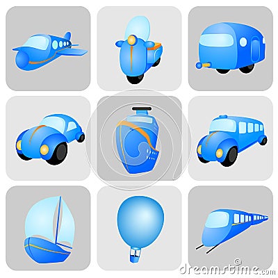 Transportation icons Vector Illustration