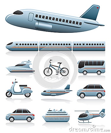 Transportation icons Vector Illustration