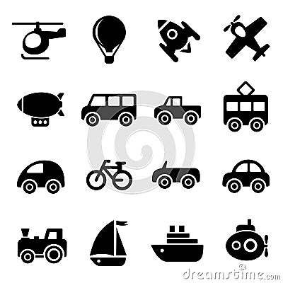 Transportation icons Vector Illustration