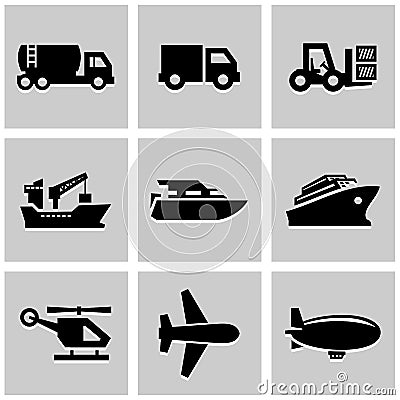 Transportation icons set great for any use. Vector EPS10. Vector Illustration