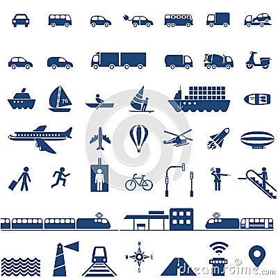 Transportation icons set Vector Illustration