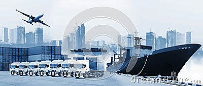 Transportation, import-export and logistics concept, Stock Photo