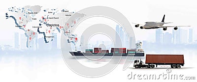 Transportation, import-export and logistics concept, Stock Photo