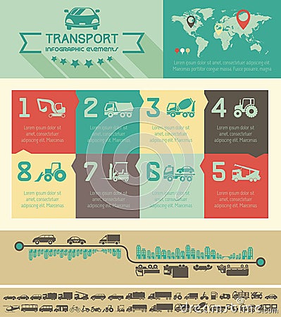 Transportation Infographic Template. Vector Illustration