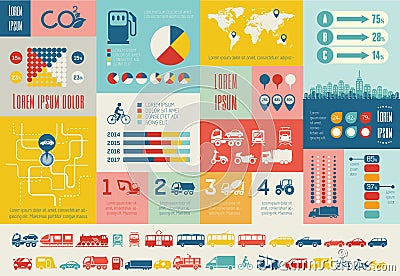 Transportation Infographic Template. Vector Illustration