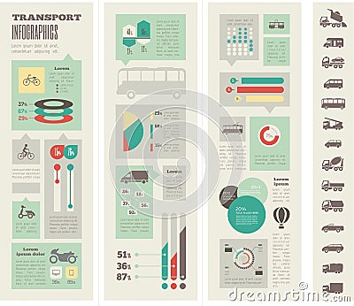 Transportation Infographic Template. Vector Illustration