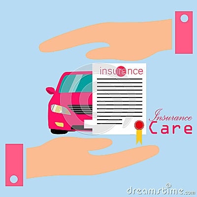 Transportation insurance in care Vector Illustration