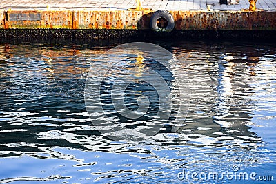 Transportation place Dock near the Sea Stock Photo