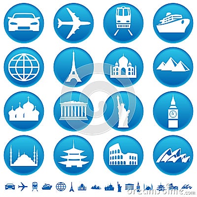 Transportation & sights Vector Illustration