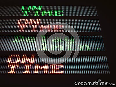 Transportation Signage board on time and delay Stock Photo