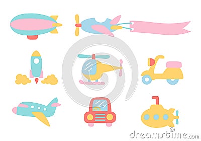 Transportation symbol in pastel Vector Illustration