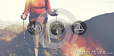 Transportation Transport Icon Travel Journay Trip Concept Stock Photo