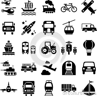 Transportation travel icons Vector Illustration