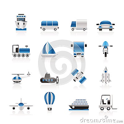 Transportation, travel and shipment icons Vector Illustration