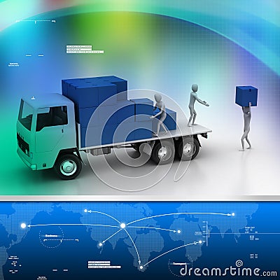 Transportation trucks in freight delivery Stock Photo