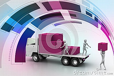 Transportation trucks in freight delivery Stock Photo