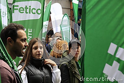 Transportation Union Street Protest in Madrid, Spain. Editorial Stock Photo