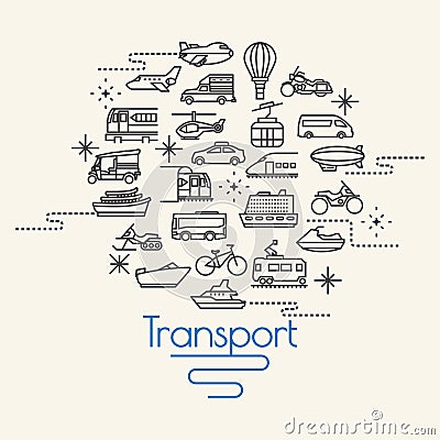 Transportation and Vehicles icons Vector Illustration