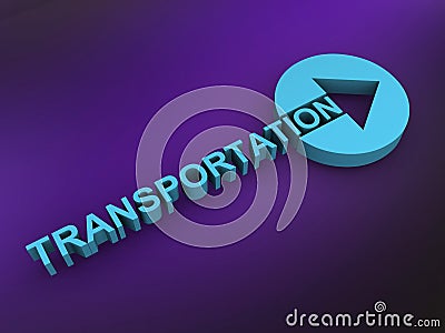 transportation word on purple Stock Photo