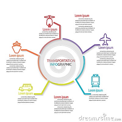 Transportaton infographic Vector Illustration