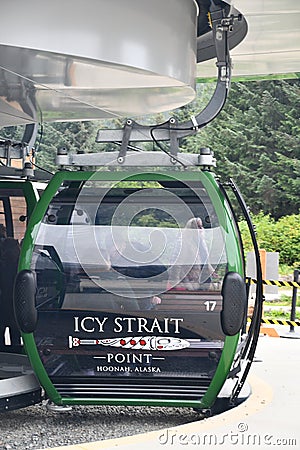 Transporter Gondola at Icy Strait Point in Alaska Editorial Stock Photo