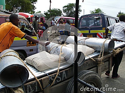 Transporting some Building Supplies. Editorial Stock Photo