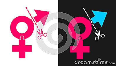 Transsexuality and sex reassignment surgery Vector Illustration