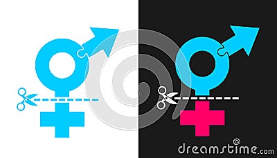 Transsexuality and Sex reassignment surgery Vector Illustration