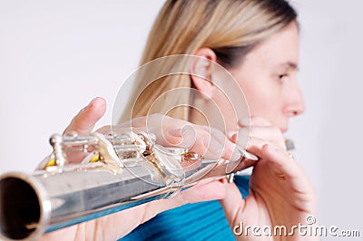 Transverse flute Stock Photo