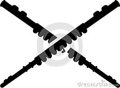 Transverse Flute crossed Vector Illustration