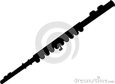 Transverse flute music Vector Illustration