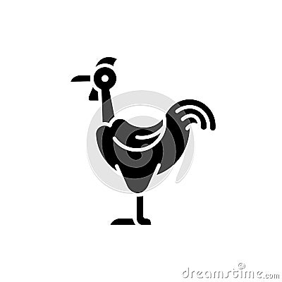 Transylvanian chicken black glyph icon Vector Illustration