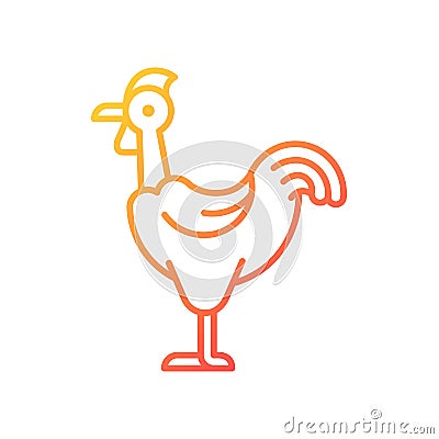 Transylvanian chicken gradient linear vector icon Vector Illustration