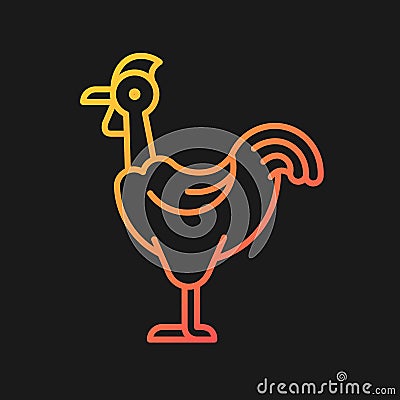 Transylvanian chicken gradient vector icon for dark theme Vector Illustration