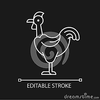 Transylvanian chicken linear icon for dark theme Vector Illustration