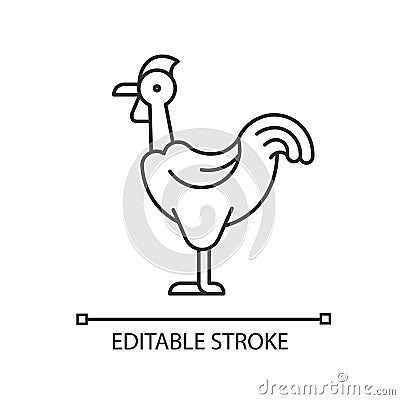 Transylvanian chicken linear icon Vector Illustration