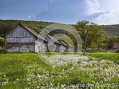 Transylvanian countryside in the spring. Stock Photo