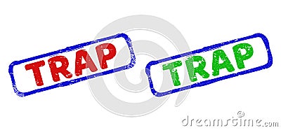 TRAP Bicolor Rough Rectangle Watermarks with Unclean Surfaces Stock Photo
