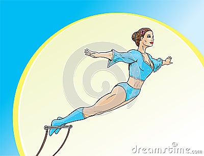 Trapeze Artist Vector Illustration