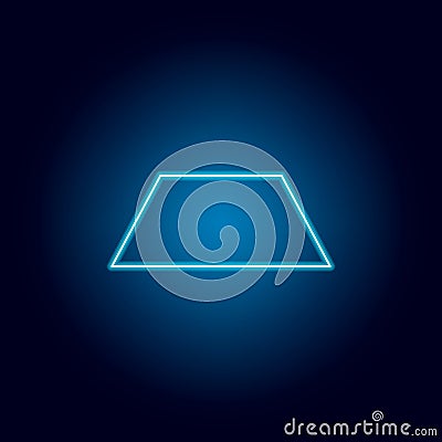 trapeze icon in neon style. geometric figure element for mobile concept and web apps. thin line icon for website design and Stock Photo