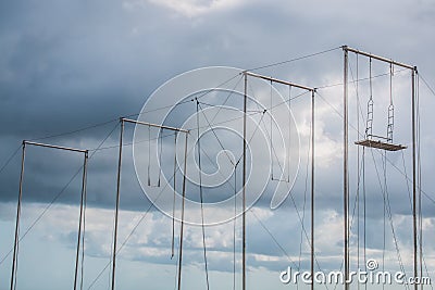 Trapeze Outdoors With Cloudy sky Stock Photo