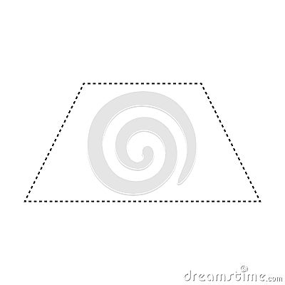 Trapezoid or Trapezium shape dashed symbol vector icon for creative graphic design element Vector Illustration